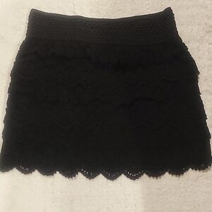 American Rag crochet black mini skirt-Euc